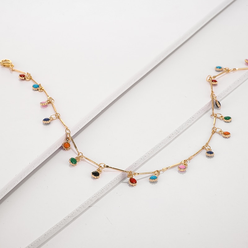 FASHION COLORFUL GOLD NECKLACE